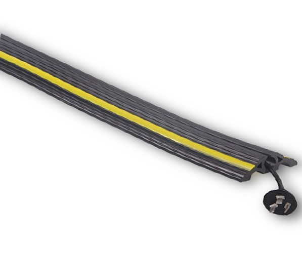 Black&YellowRubberCableProtectorWithSafetyStripes6000mmLong