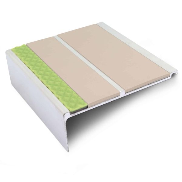 BeigeCommercialStairNosing93mmx32mmWithPVCInsertstepedgeprotection
