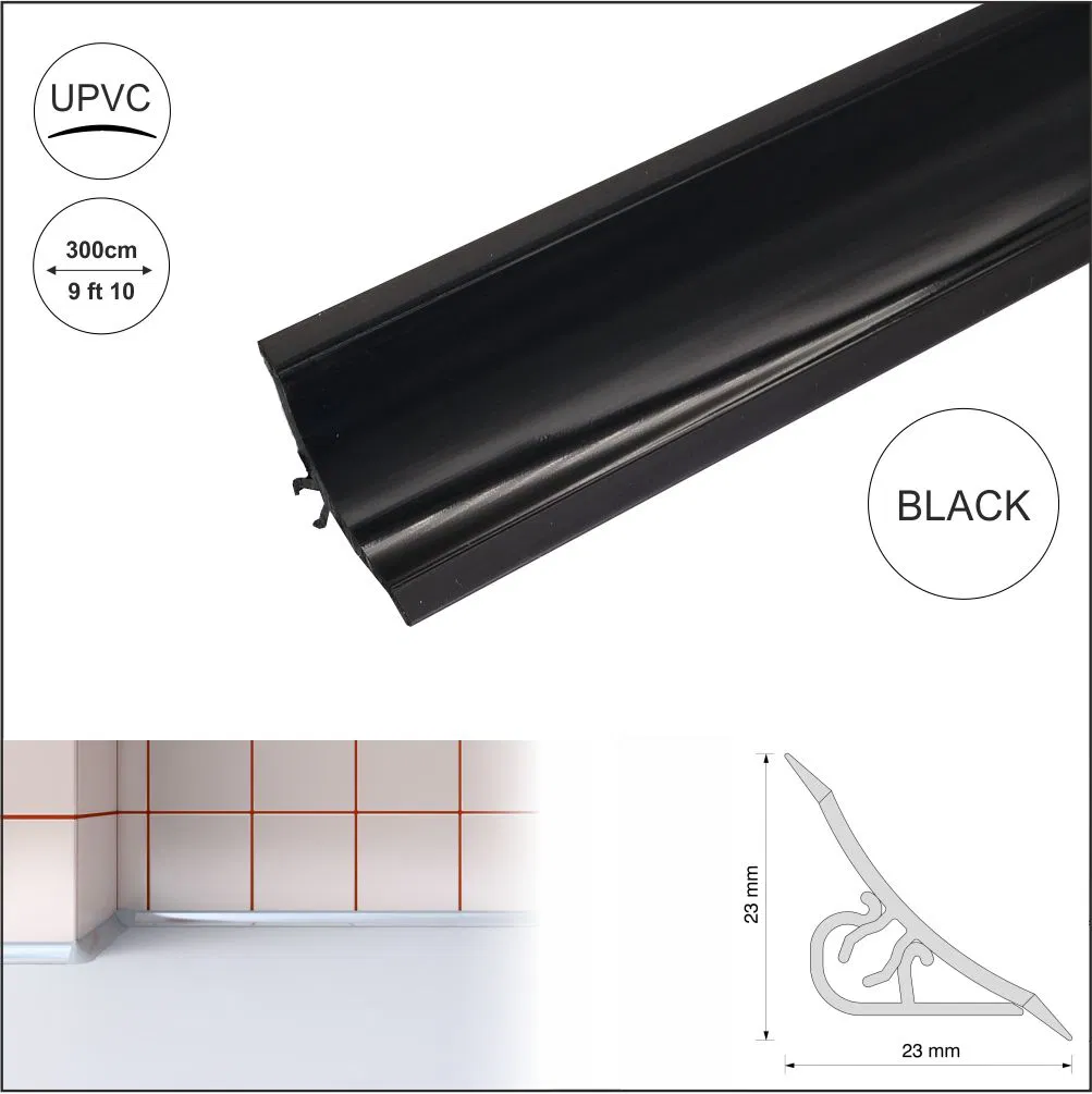 Black3mSplashbackWorktopProfileStripEdgingTrimKitchenSeal