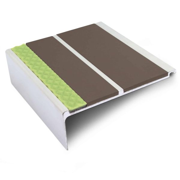BrownCommercialStairNosing93mmx32mmWithPVCInsertstepedgeprotection