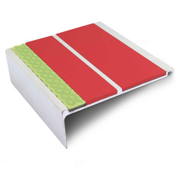 RedCommercialStairNosing93mmx32mmWithPVCInsertstepedgeprotection