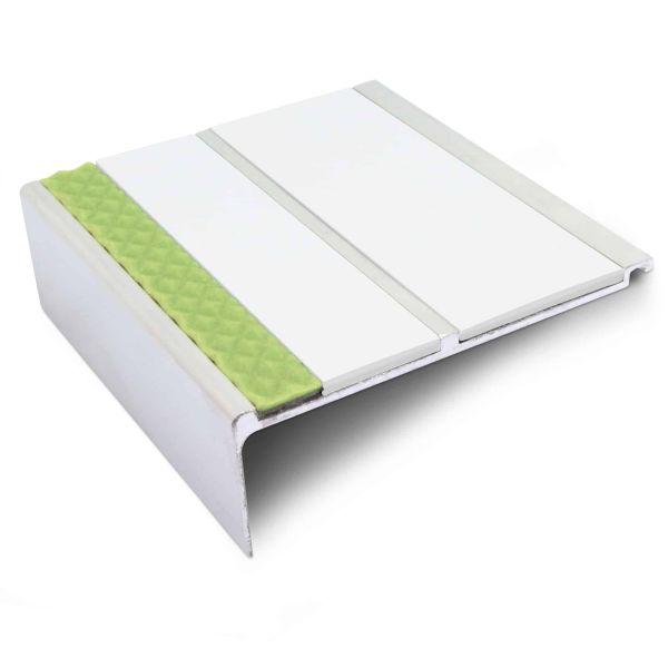 WhiteCommercialStairNosing93mmx32mmWithPVCInsertstepedgeprotection