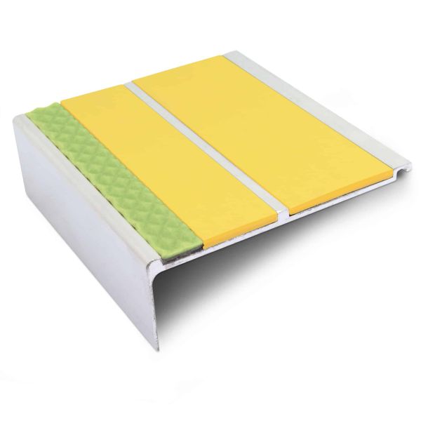 YellowCommercialStairNosing93mmx32mmWithPVCInsertstepedgeprotection
